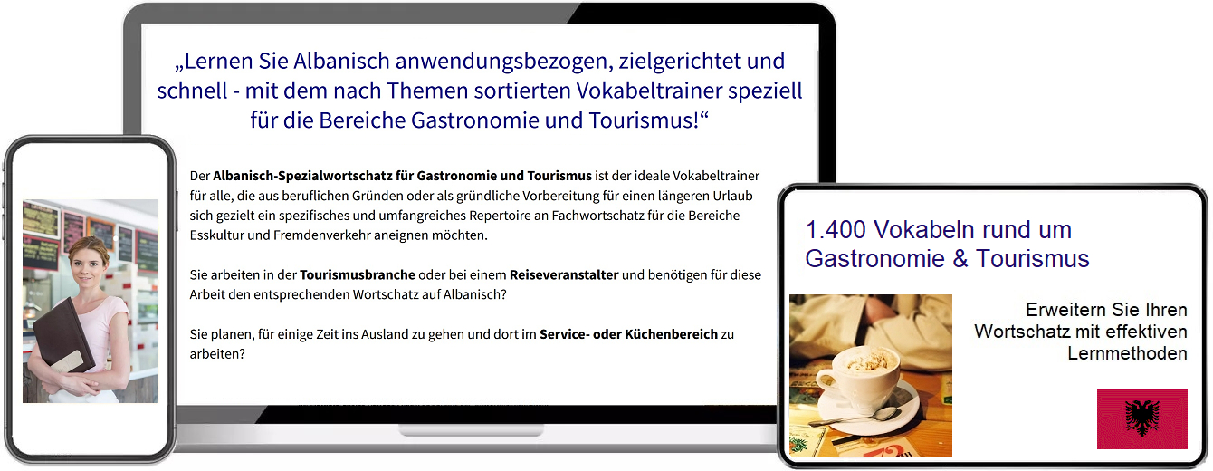 Albanisch Gastronomie Vokabeltrainer