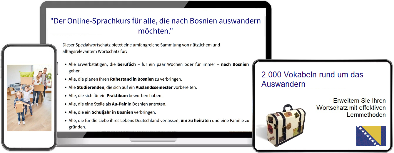 Bosnisch Auswandern Vokabeltrainer