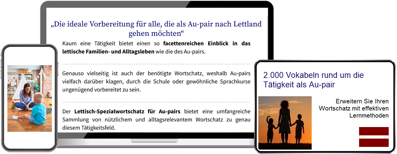 Lettisch Au-Pair Vokabeltrainer